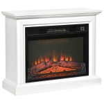 HOMCOM Electric Fireplace with Mantel, Dimmable Flame Effect and Remote Control, White
