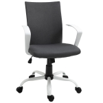 Vinsetto Home Computer Chair w/ Swivel Wheel, Raised Armrest, Rocking Function Dark Grey