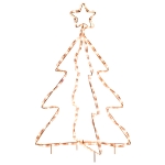 Outsunny Christmas LED Motif Rope Light Christmas Tree Outdoor Decoration, Warm White