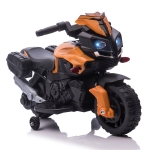 AOSOM Kids Electric Pedal Motorcycle Ride-On Toy, Battery Powered, 6V with Horn & Headlights, Training Wheels & Realistic Sounds - Orange