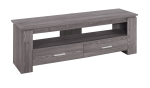 Monarch 48" Modern Wood Grain-Look Open Storage Shelf 2-Drawer Console TV Stand - Grey Tones Finish