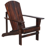 Outsunny Oversized Adirondack Chair, Outdoor Fire Pit and Porch Seating, Classic Log Lounge w/ Built-in Cupholder for Patio, Backyard, Garden, Lawn, Deck, Brown