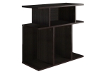 Monarch 24" Modern 3-Tier Open Concept Display Shelves Wood Grain-Look Accent Side End Table - Cappuccino Brown Finish