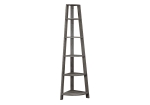 Monarch 72" Contemporary 5-Shelf Reclaimed Wood-Look Corner Accent Display Bookcase - Dark Taupe Finish