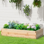 Outsunny 46" x 24" x 9" Raised Garden Bed, Outdoor Wooden Planter Box for Growing Vegetables, Flowers, Fruits, Herbs, and Succulents, Easy Assembly
