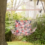 Outsunny Hammock Chair Portable Hanging Cotton Rope Swing Chair Sleeping Bed Seat with Armrest for Outdoor Garden Yard Camping, Multicolor(c-1)