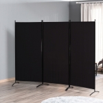 HOMCOM 3-Panel Folding Screen Room Divider Privacy Separator Partition for Indoor Bedroom Office, Outdoor Patio 100"x72" Grey(c-2)