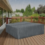 Outsunny Oxford Patio Garden Furniture Dining Table Chair Set Cover Water Protector Waterproof Anti-UV, 108" x 80" x 35"H, Charcoal Grey