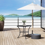 Outsunny 18"x18"x20" Square Garden Metal Bistro Table Outdoor Patio Coffee Side Desk, Black(c-1)