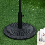 Outsunny Outdoor Umbrella Stand Pentagonal Rolling Base with 2 Wheels Heavy Duty Fitting Φ1.25"-Φ2" Umbrella Poles Concrete Filled Black(c-3)