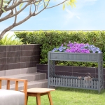 Outsunny Wooden Raised Garden Bed Free Standing Elevated Planter Box with Storage Shelf for Flowers, Vegetables, Herbs, 47" x 12" x 36", Grey
