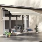 Outsunny 12' x 10' Retractable Awning Fabric Replacement Outdoor Sunshade Canopy Awning Cover, UV Protection, Cream White