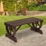 Outsunny Rustic Wood Wheel Outdoor Garden Bench for 2-People with a Unique Wheel Design on the Legs & Durable Build(c-2)