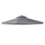 Outsunny 9.8'x9.8' Square 2 Tier Gazebo Canopy Replacement Top Sun Shade, Dark Grey