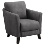 Monarch Plush Transitional Style Farmhouse Accent Armchair - Grey Microfiber