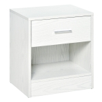 HOMCOM Small Nightstand End Table Bedroom Side Stand Accent Table w/ Drawer White