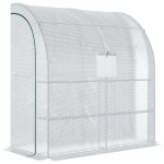 Outsunny 7' x 3' x 7' Outdoor Walk-In Greenhouse, Plant Nursery with Roll-up Windows, PE Cover, and 3 Wire Shelves, White