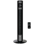 HOMCOM 38" Tower Fan Cooling for Bedroom with 3 Speeds, 12H Timer, 70° Oscillating, LED Panel, and Remote Control, Black