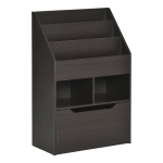 HOMCOM Kids Bookcase, Multi-Shelf Book Rack with Mobile Drawer for Books, Toys, Brown