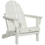 Outsunny Outside Patio & Backyard Lounge Folding Adirondack Chair w/ Ergonomic Design, White