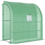 Outsunny 7' x 3' x 7' Outdoor Walk-In Greenhouse, Plant Nursery with Roll-up Windows, PE Cover, and 3 Wire Shelves, Green