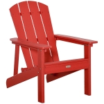 Outsunny Outside Patio & Backyard Lounge Adirondack Chair w/ Ergonomic Design, Red