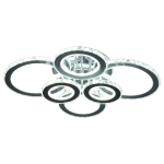 HOMCOM Modern 6500K 6 Ring LED Pendant Ceiling Chandelier w/ Cool White Light, Silver
