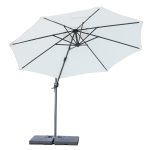 Outsunny 10' Hanging Tilt Offset Cantilever Patio Umbrella with 6-Level Adjustable Angle, Base Stand, UV Fighting Canopy, & 360° Rotation, Cream White