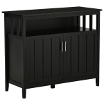 HOMCOM Sideboard Buffet Server Table with 2 Doors, Kitchen Storage Cabinet with Adjustable Shelves for Kitchen, Black