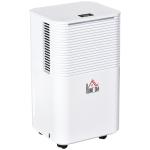 HOMCOM 1260Sq. Ft Portable Electric Dehumidifier For Home, Bedroom or Basements with 4 Pint Tank, 2 Speeds and 3 Modes, White, 21pt/Day