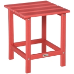 Outsunny Patio Side Table, Outdoor Plastic End Table for Backyard, Deck, Lawn, Red