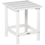 Outsunny Patio Side Table, Outdoor Plastic End Table for Backyard, Deck, Lawn, White