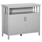 HOMCOM Sideboard Buffet Server Table with 2 Doors, Kitchen Storage Cabinet with Adjustable Shelves for Kitchen, Grey
