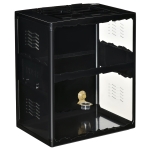 PawHut Reptile Glass Terrarium Tank, Breeding Box with Screen Ventilation, Lamp Holders, Hanging Basin for Lizards, Chameleon, Tortoise, 23.5" x 16" x 28"