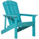 Outsunny Outside Patio & Backyard Lounge Adirondack Chair w/ Ergonomic Design, Turquoise