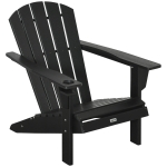 Outsunny Outside Patio & Backyard Lounge Adirondack Chair w/ Ergonomic Design, Black