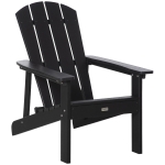 Outsunny Outside Patio & Backyard Lounge Adirondack Chair w/ Ergonomic Design, Black