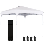 Outsunny Pop Up Gazebo Foldable Canopy Tent with Wheeled Carry Bag & 4 Leg Weight Bags