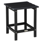 Outsunny Patio Side Table, Outdoor Plastic End Table for Backyard, Deck, Lawn, Black