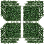 Outsunny 12 PCS 20" x 20" Artificial Boxwood Wall Panel Float Grass Style Emerald Green