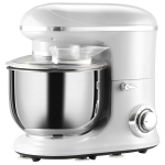 HOMCOM Stand Mixer w/ 6 Qt Stainless Steel Mixing Bowl, Beater, & Dough Hook, Silver