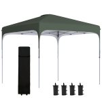 Outsunny Pop Up Gazebo Foldable Canopy Tent with Wheeled Carry Bag & 4 Leg Weight Bags