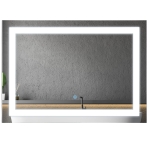 HOMCOM Illuminated LED Bathroom Vanity Display with Lights, Modern Makeup Wall Mirror