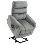 HomCom Electric Power Lift Recliner with Vibration Massage, Upholstered Lounge Chair, Grey