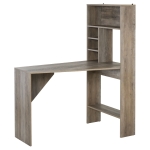 HOMCOM Nordic Style Wooden Computer Desk Workstation PC Laptop Writing Table with Storage and Shelf - Grey