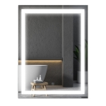 HOMCOM LED Illuminated Bathroom Wall Mirrors with Lights Modern Makeup Vanity Mirror