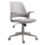 Vinsetto Ergonomic Office Chair Middle Back Office Computer Swivel Rolling Chair with Height Adjustable Comfort and Padded Armrests - Grey