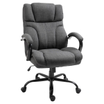Vinsetto 500lbs Big and Tall Office Chair with Wide Seat, Ergonomic Executive Computer Chair with Adjustable Height, Swivel Wheels and Linen Finish, Dark Grey