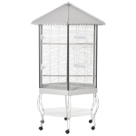 PawHut 76" Portable Metal Covered Canopy Aviary Flight Bird Cage with Storage