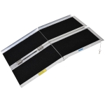 HOMCOM Aluminum Portable Skidproof PVC Carpeted Folding Wheelchair Ramp, 4'